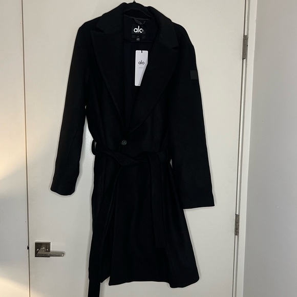 Alo Yoga Wool Gameday Overcoat black size large NEW! New with tags! - Picture 3 of 10